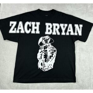 Zach Bryan Shirt Mens XL Black Cowboy Graphic Country Band Tee Concert Tour